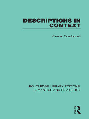 cover image of Descriptions in Context